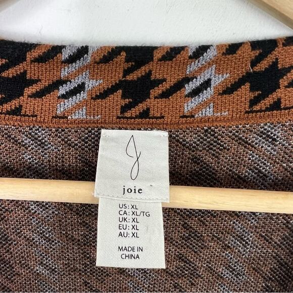 Joie Houndstooth Double Breasted Sweater Cardigan Blazer Jacket Size XL - Picture 8 of 10